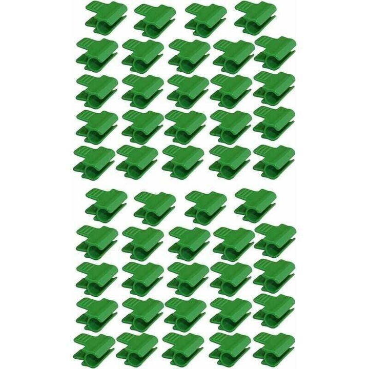 Set 48 cleme plastic pentru folie solar 16mm verde
