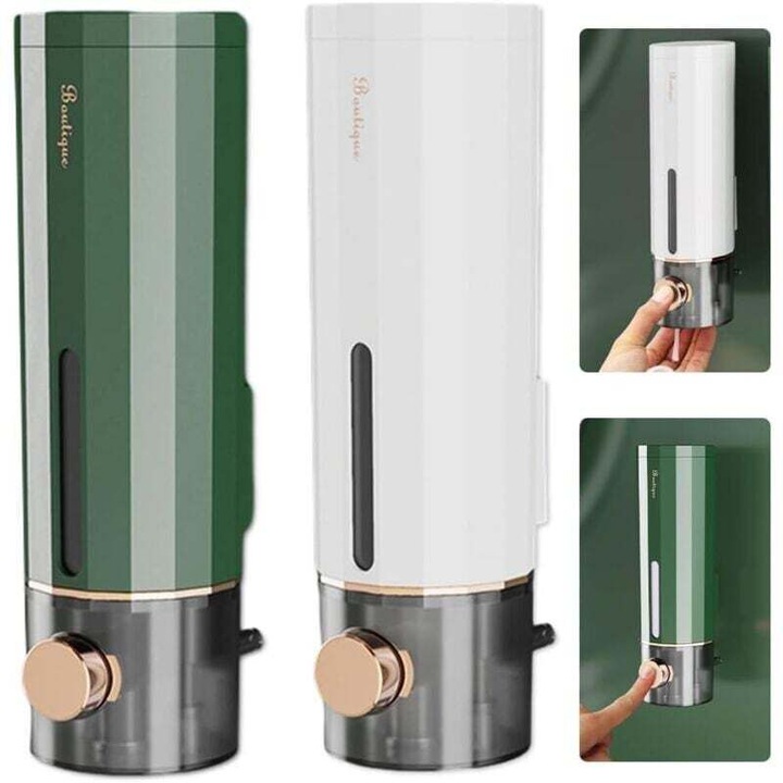 Dispenser sapun perete set 2, 450ml, plastic, transparent