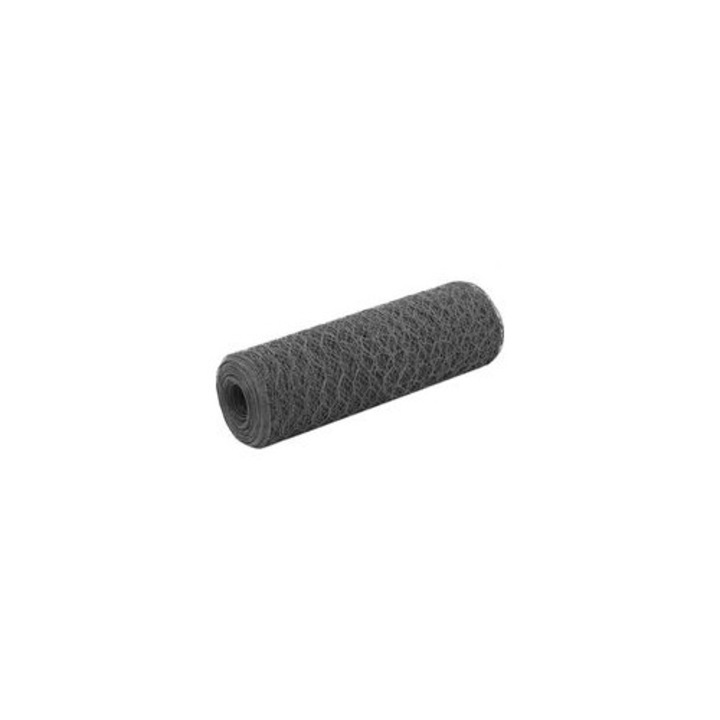 Plasa gard otel cu acoperire PVC, 25x0.5m, gri