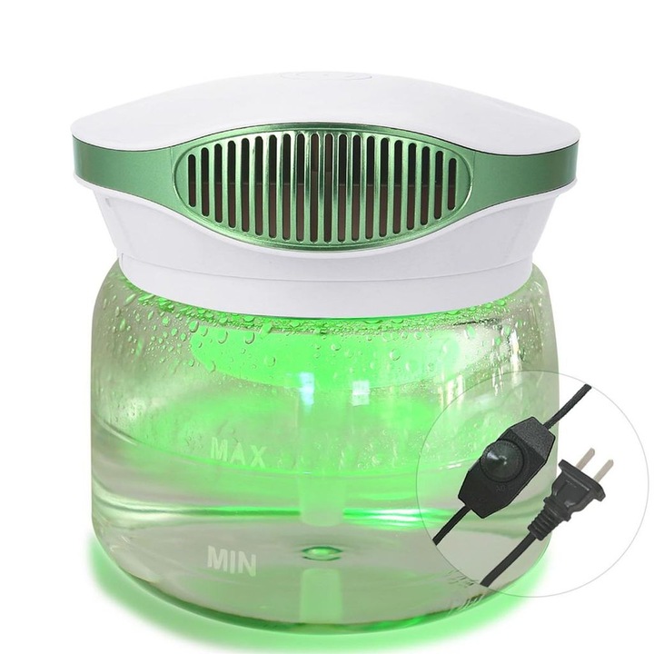 Kétfunkciós légtisztító és párásító, többszínű LED, 850ml, csendes