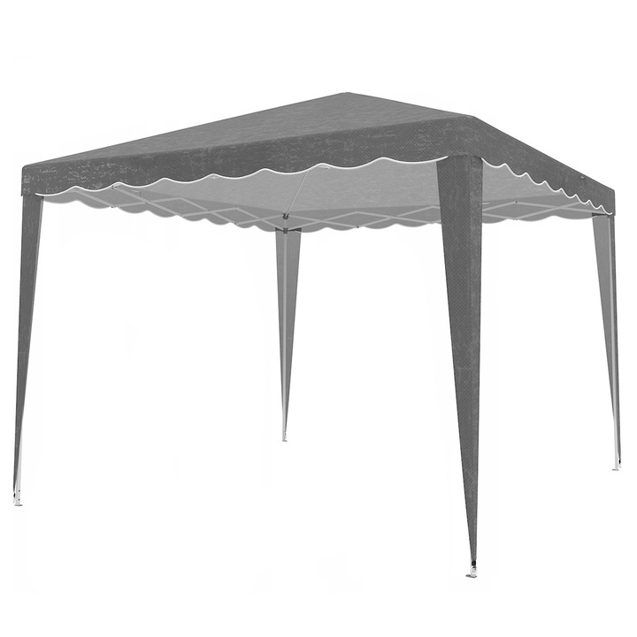 Automatikusan kinyitható, összecsukható kerti pavilon sátor, vízálló, UV-védelemmel, 300x300 cm, szürke