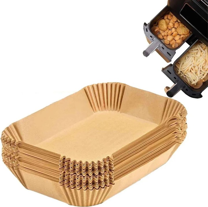 Хартия за печене за airfryer, комплект 100 листа, бяла, 20x20см