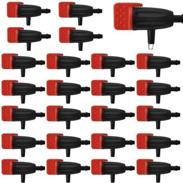 Set irigare picurare 30 piese, duze reglabile, accesorii, 4x7mm