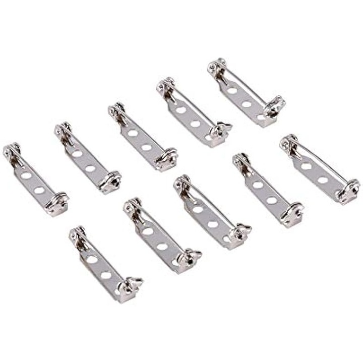 Bross tűk 25mm, 50 darabos készlet, fém, ezüst, biztonsági