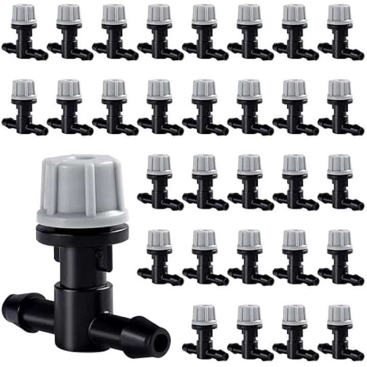 30 db öntöző csepegtető fúvóka készlet, szürke, 4/7mm, 0.7x0.9m szórási sugár