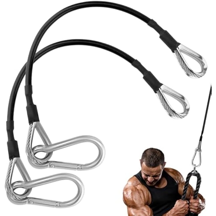 Fitness kábelhosszabbító készlet 26cm rozsdamentes acél karabinerekkel