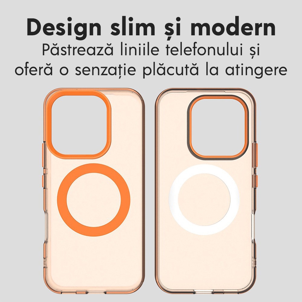Husa pentru Honor 600 / 600 Pro DaDen® CandyCase MagSafe, Antisoc, Incarcare wireless, Butoane protejate, Portocaliu