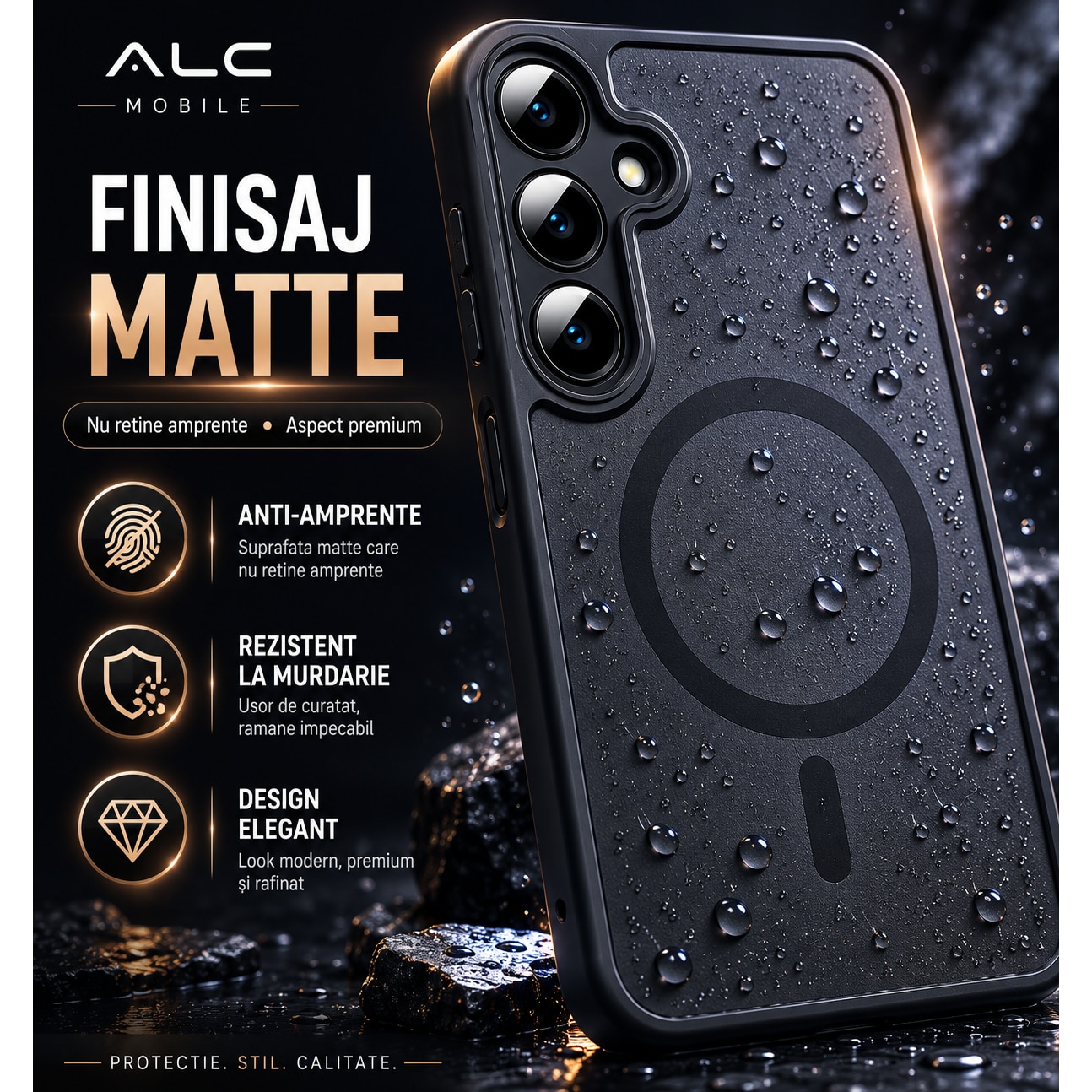 Husa pentru Samsung Galaxy A27, Matte MagSafe, Protectie 360, Anti-Soc, Protectie Camera, Negru