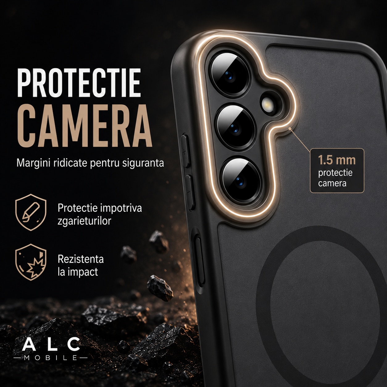 Husa pentru Samsung Galaxy A27, Matte MagSafe, Protectie 360, Anti-Soc, Protectie Camera, Negru