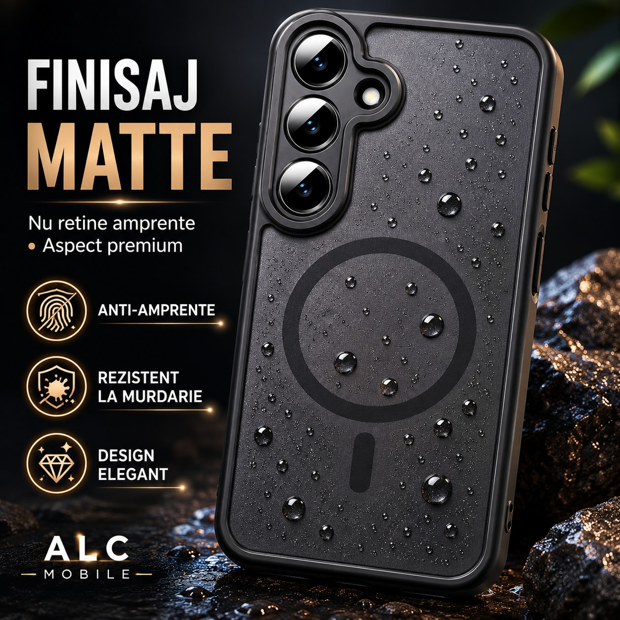 Husa pentru Samsung Galaxy A27, Matte MagSafe, Protectie 360, Anti-Soc, Protectie Camera, Negru