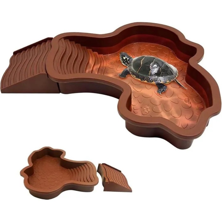 Bazin teknősöknek rámpával 35x28.5x4.3cm