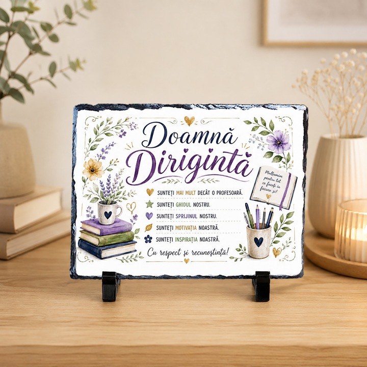 Placa Ardezie pentru Diriginta 20x15 cm – Cadou de Multumire