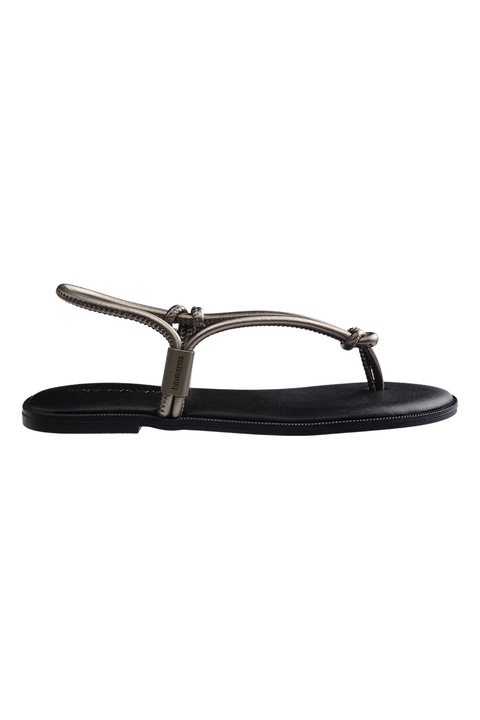 Havaianas, Sandale cu talpa plata si barete multiple, Grej