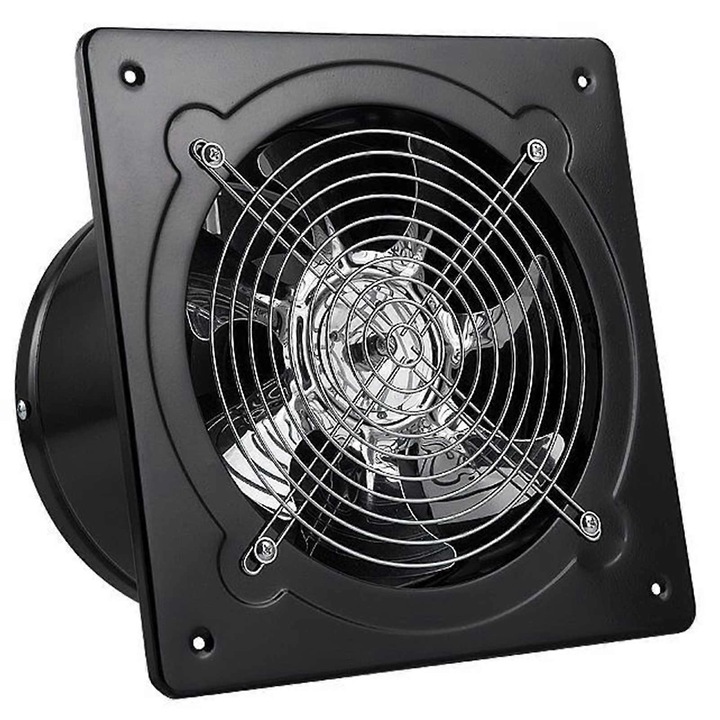 Fali elszívó ventilátor 6 hüvelyk 40W fekete 190x190mm