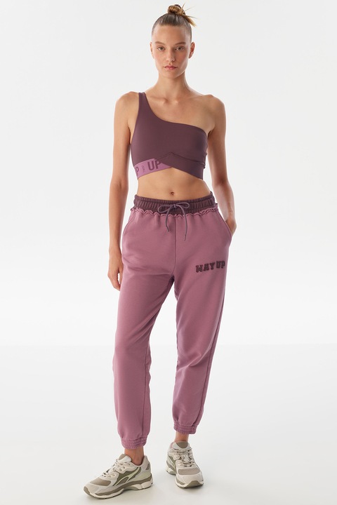 Twist, Pantaloni de trening regular-fit din bumbac, Rosu prafuit, M