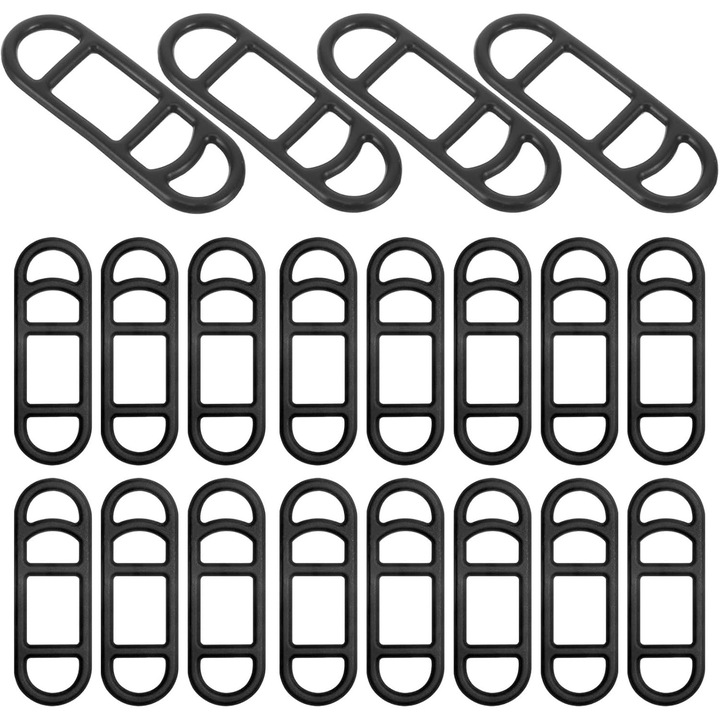 Set 20 benzi elastice silicon pentru bicicleta, negru, 7x2.4cm