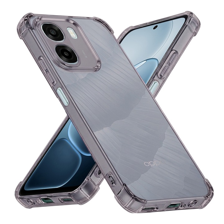 Калъф за Oppo A6x 4G, 5G / A6k Slim Anti-Shock 1.5mm подсилени 4 ъгъла, опушено черен