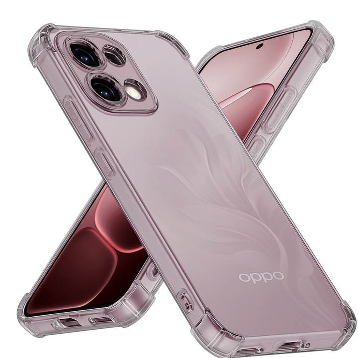 Techsuit - Удароустойчив прозрачен силиконов калъф - Oppo A6 Pro 4G / A6 Pro 5G - опушено черно