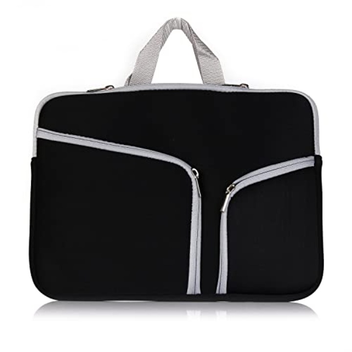 Geanta Laptop/Tableta 11 Inch, Cu Multiple Buzunare, Portabila, Culoare Negru