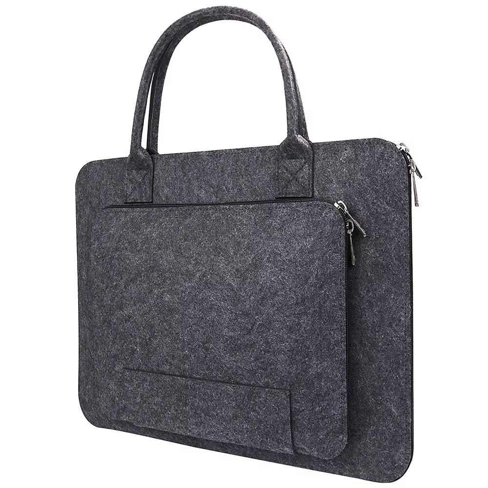 Geanta Laptop Din Fetru, Cu Maner, 13.3 Inch, Neagra