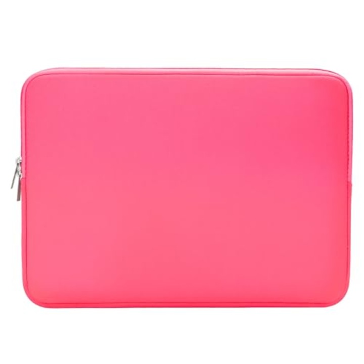 Husa Laptop 15.6 Inch, Compatibila Cu Laptopuri Dell, HP, Lenovo, ASUS, Cu Fermoar, Din Neopren, Culoare Roz