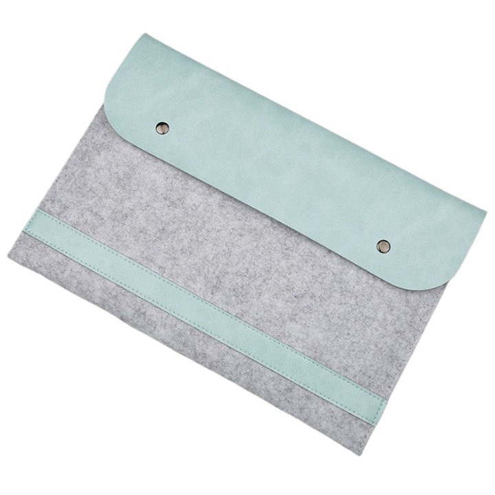 Husa Laptop Din Fetru Pentru MacBook 15.4 Inch, Culoare Verde Menta