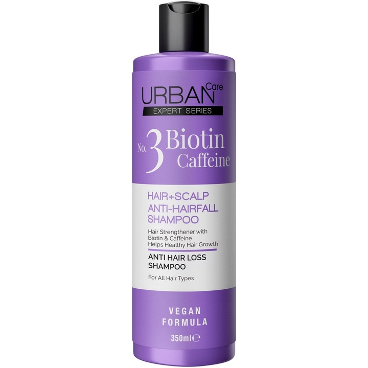 Sampon anti-cadere, Urban Care, Expert cu biotina si cafeina, 350 ml