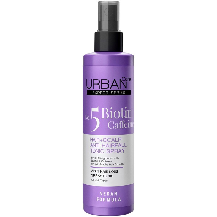 Spray tonic anti-cadere pentru par, Urban Care, Expert cu biotina si cafeina, 200 ml