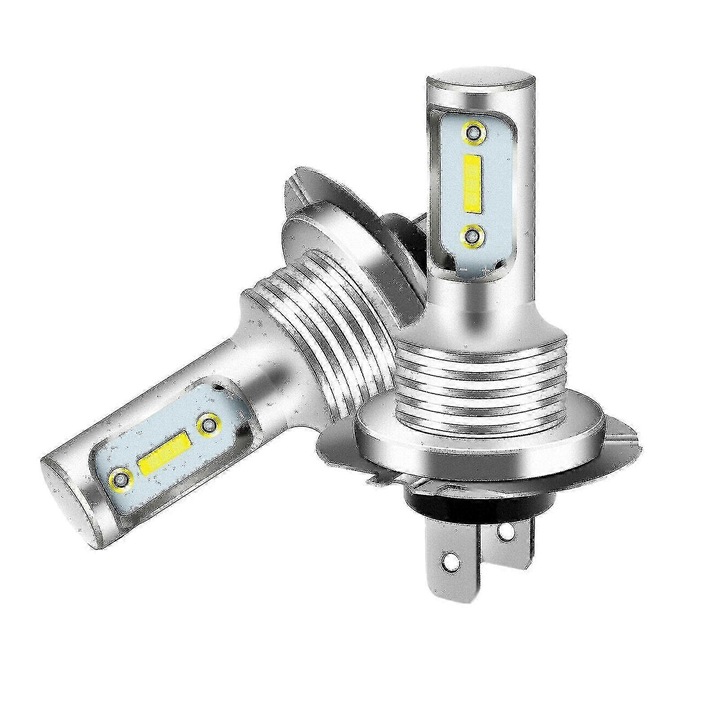 Комплект 2 LED крушки за кола H7 6000K Бяла 8000lm 55W Алуминий