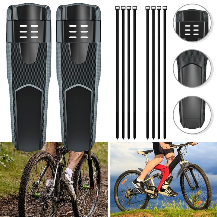 Set Aparatori De Noroi Pentru Bicicleta, Impermeabile Si Rezistente La Praf, Ingrosate Si Largite, Aparatoare De Noroi Fata Si Spate, Aparatoare De Noroi Portabile Pentru Biciclete De Munte Si Sosea