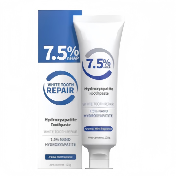 Fogkrém 7,5% hidroxiapatittal, zománcjavítás, kíméletes fehérítés, 120g, menta íz
