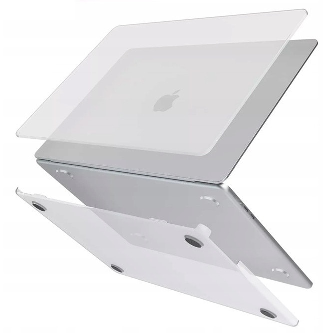 Etui laptop EtuiTab pentru MacBook Air 13", roz, din policarbonat transparent, protectie subtire