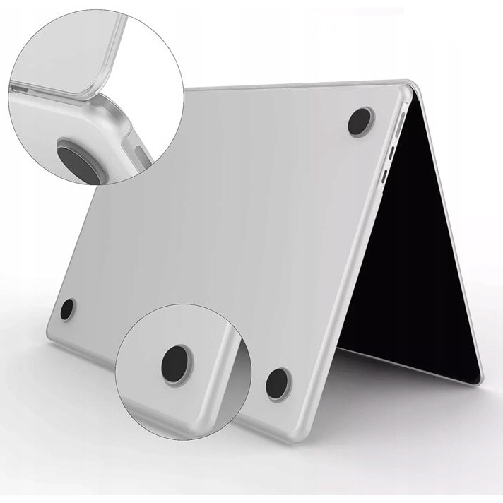 Etui laptop EtuiTab pentru MacBook Air 13", roz, din policarbonat transparent, protectie subtire