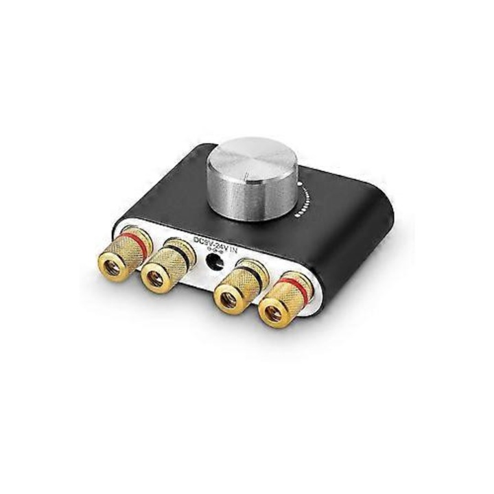 Amplificator audio stereo mini 2 canale 100W negru 7.8x7x3.8cm
