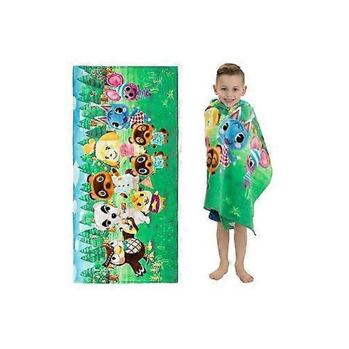 Prosop de plaja pentru copii, microfibra, 60x120cm, multicolor