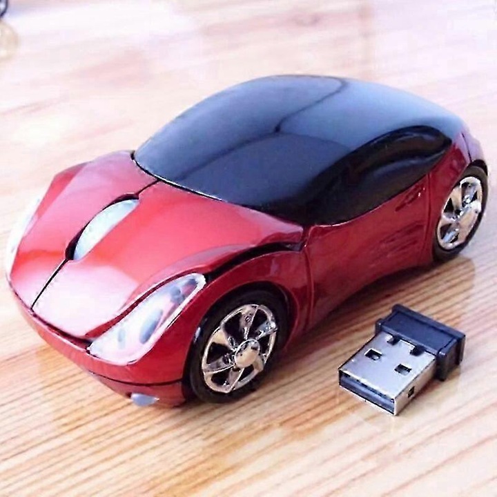 Mouse wireless USB 2.4G caroserie rosu albastru negru roz 102x54x36mm