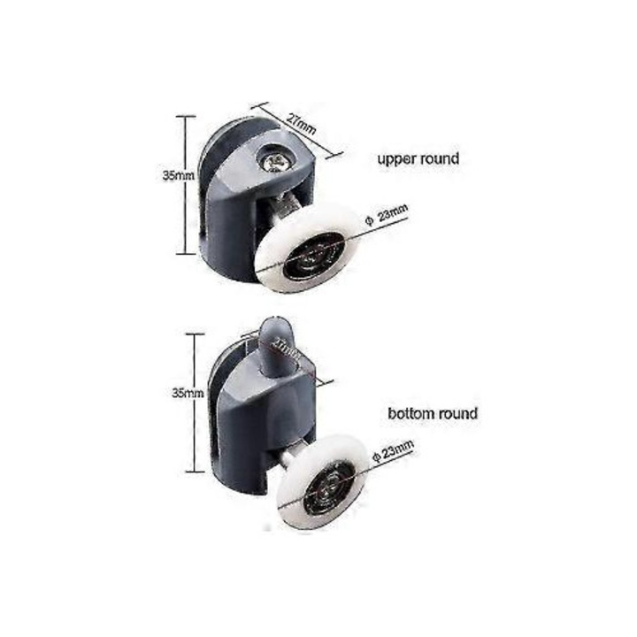 Set 8 role usa dus, 23x6mm, alama si plastic, pentru sticla 6mm