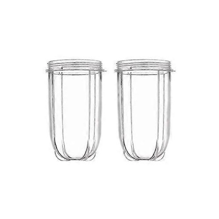 Set 2 recipiente inalte transparente pentru blender Magic, plastic, 7.6cm diametru