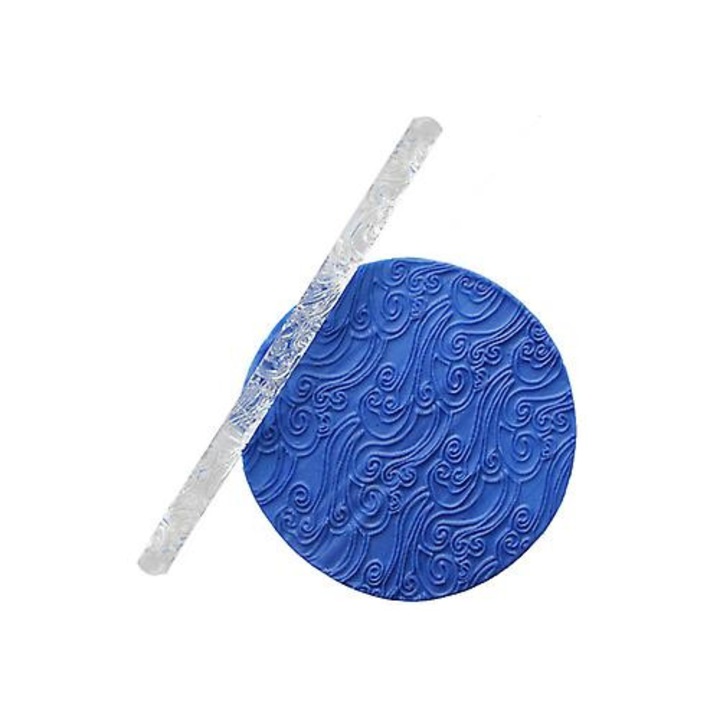 Akril sodrófa, gravírozott mintával, 16x1cm, átlátszó