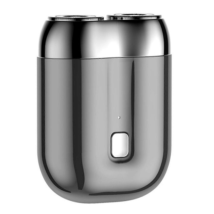 Aparat de ras electric mini dual head, portabil, gri, 10x9.5x5cm
