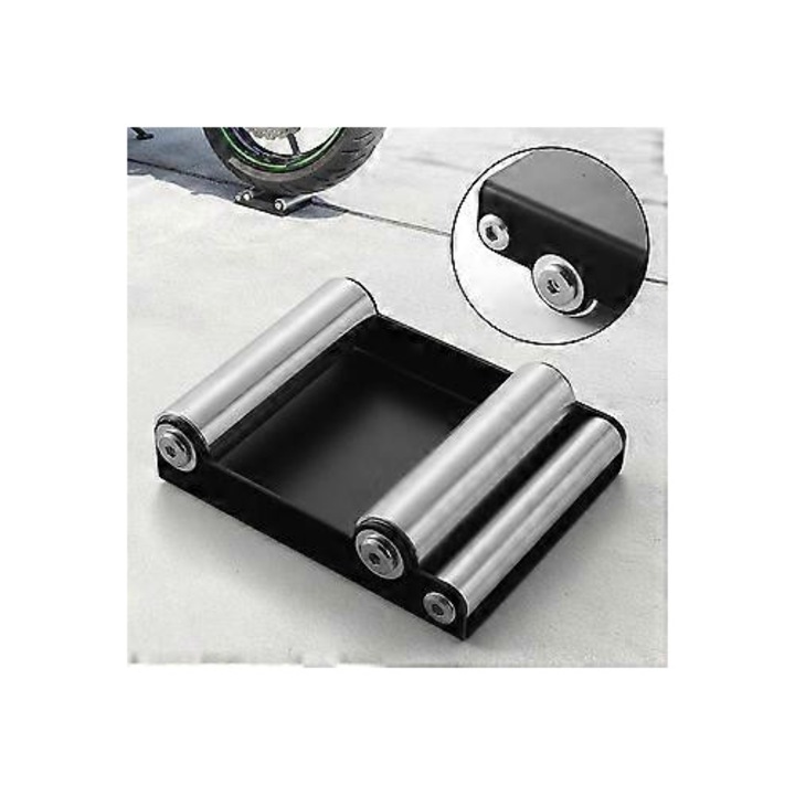 Suport curatare roti motocicleta, aluminiu, negru, portabil
