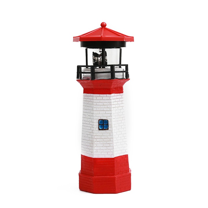Lampa solara gradina, rotativa, rosu, 27x9cm