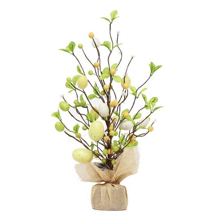 Decoratiune copac Paste cu LED, 45cm, multicolor