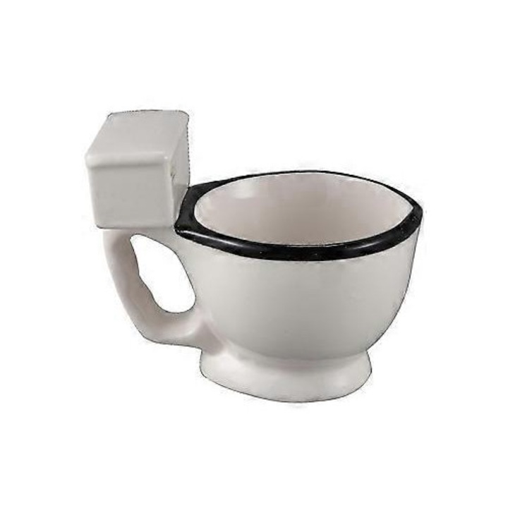 Cana ceramica alb-negru 300ml cu maner ecologic
