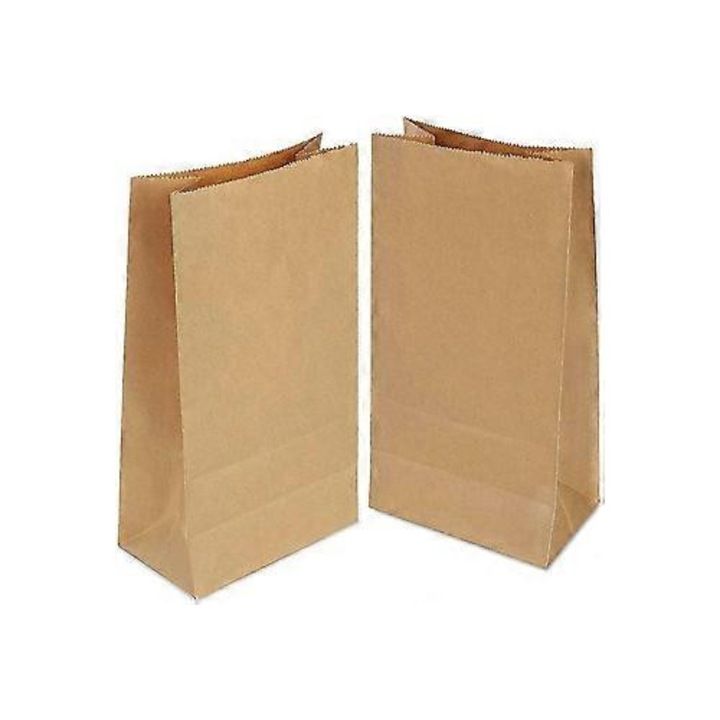 Set 100 pungi hartie kraft, maro, 21.5x12x7cm