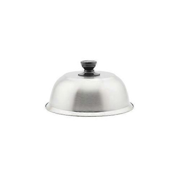 Capac pentru burger din otel inoxidabil, rotund, 22.3x8cm, argintiu