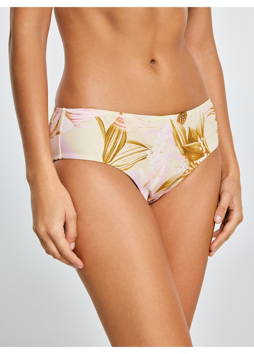 Slip de costum de baie Big Star, floral, crem, 88% poliester, 12% elastan
