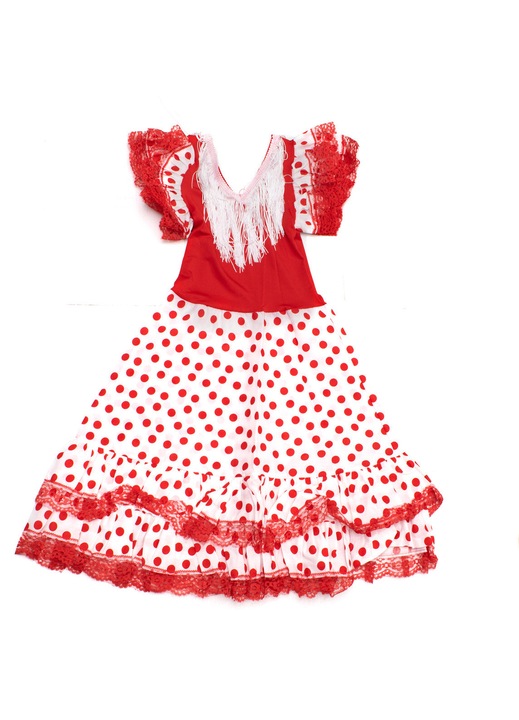 Lány ruha, Flamenco, többszínű, textil anyag, 128 CM