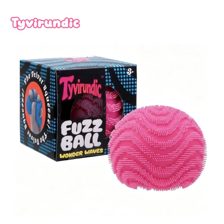 Интерактивна играчка Tyvirundic, розова антистрес топка, силикон, 3 години