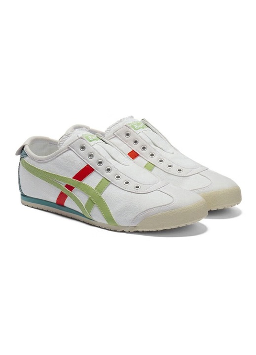 Onitsuka Tiger MEXICO 66 SLIP-ON tornacipő, fehér/zöld, hétköznapi, uniszex